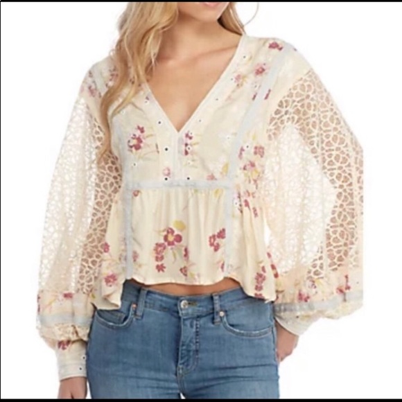 Free People Tops - Free People Floral Shirt